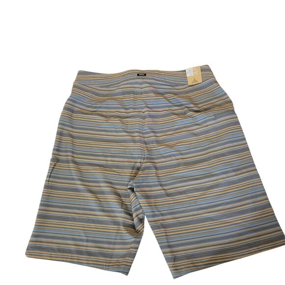 Prana Fenton Boardshort Men 30 Stripe 9" L Stretch Quick Dry UPF Surf Swim Trunk - Picture 2 of 8